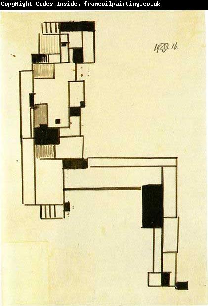 Theo van Doesburg Female nude with Hand on Her Head